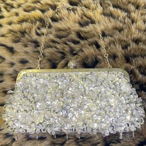 Rhinestone Decor Chain Evening Bag